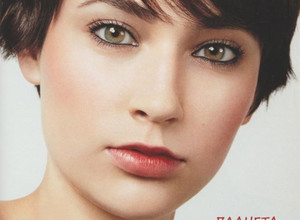 Модный макияж для карих глаз с красной помадой фото